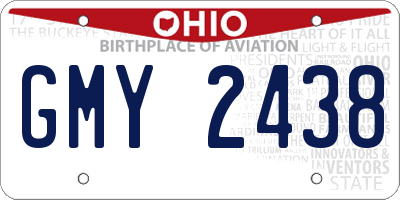 OH license plate GMY2438