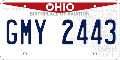 OH license plate GMY2443