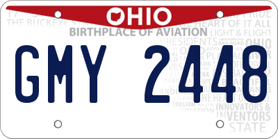 OH license plate GMY2448