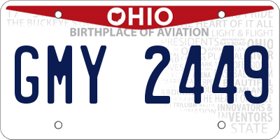 OH license plate GMY2449