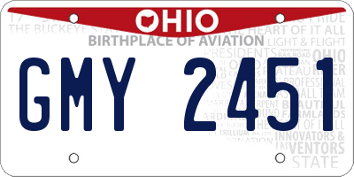 OH license plate GMY2451