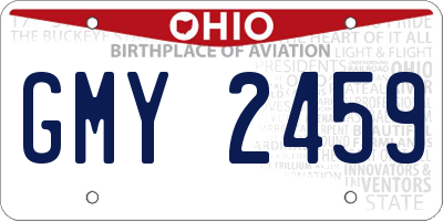 OH license plate GMY2459