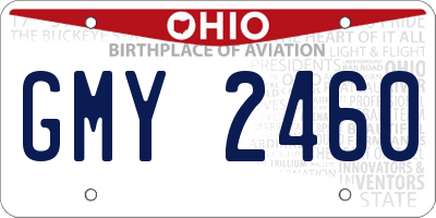 OH license plate GMY2460