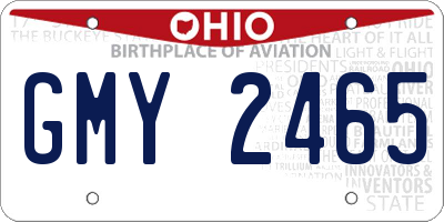 OH license plate GMY2465