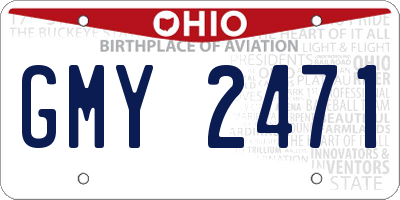 OH license plate GMY2471