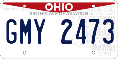 OH license plate GMY2473