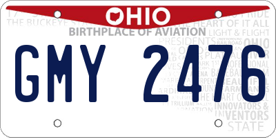 OH license plate GMY2476
