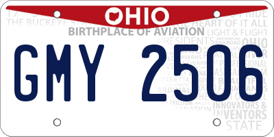 OH license plate GMY2506