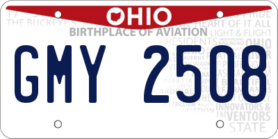 OH license plate GMY2508