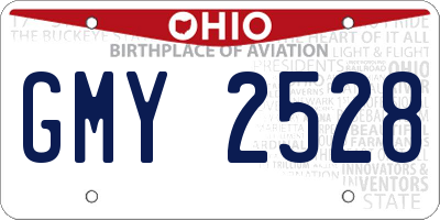 OH license plate GMY2528