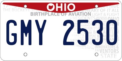 OH license plate GMY2530