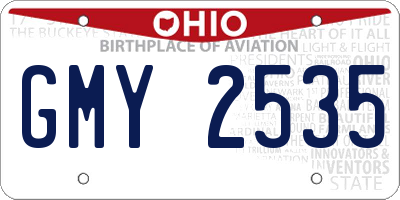 OH license plate GMY2535