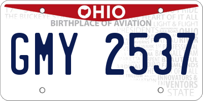 OH license plate GMY2537