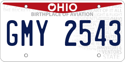 OH license plate GMY2543