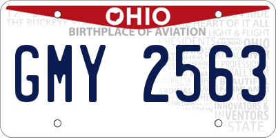 OH license plate GMY2563