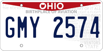 OH license plate GMY2574