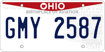 OH license plate GMY2587