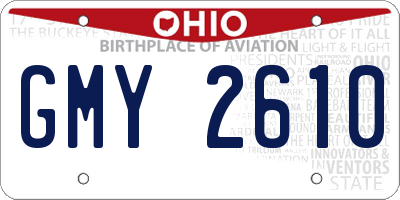 OH license plate GMY2610