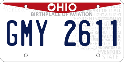 OH license plate GMY2611