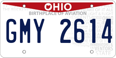OH license plate GMY2614