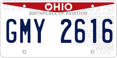 OH license plate GMY2616