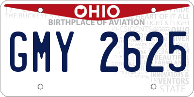 OH license plate GMY2625