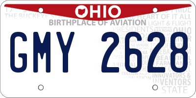 OH license plate GMY2628