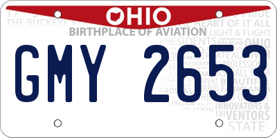 OH license plate GMY2653