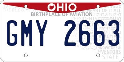 OH license plate GMY2663