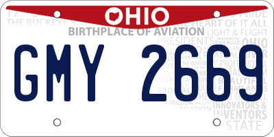 OH license plate GMY2669