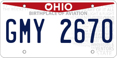 OH license plate GMY2670