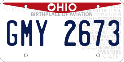 OH license plate GMY2673