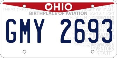 OH license plate GMY2693