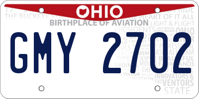 OH license plate GMY2702