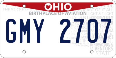 OH license plate GMY2707