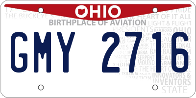 OH license plate GMY2716