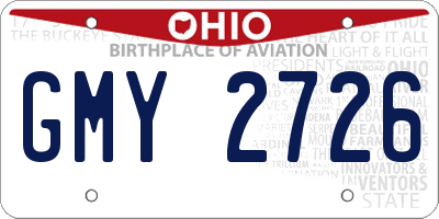 OH license plate GMY2726