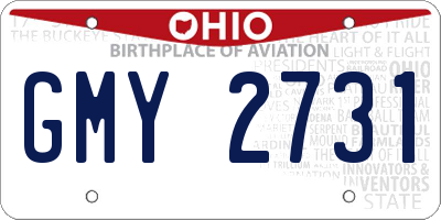 OH license plate GMY2731