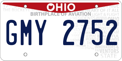 OH license plate GMY2752