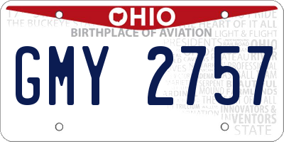 OH license plate GMY2757