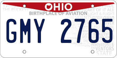 OH license plate GMY2765