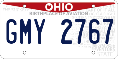 OH license plate GMY2767