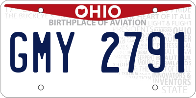 OH license plate GMY2791