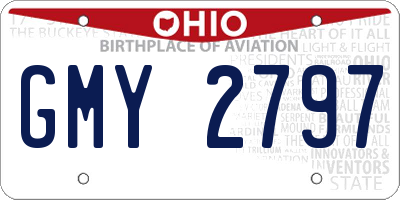 OH license plate GMY2797
