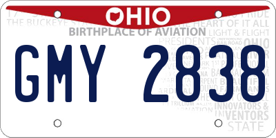 OH license plate GMY2838