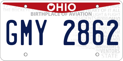 OH license plate GMY2862