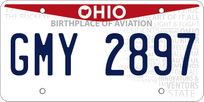 OH license plate GMY2897