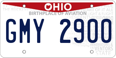 OH license plate GMY2900