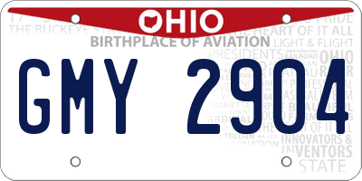 OH license plate GMY2904