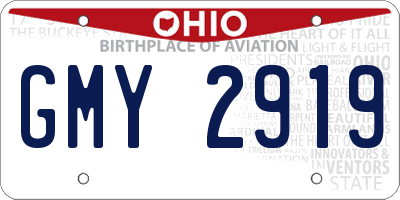 OH license plate GMY2919